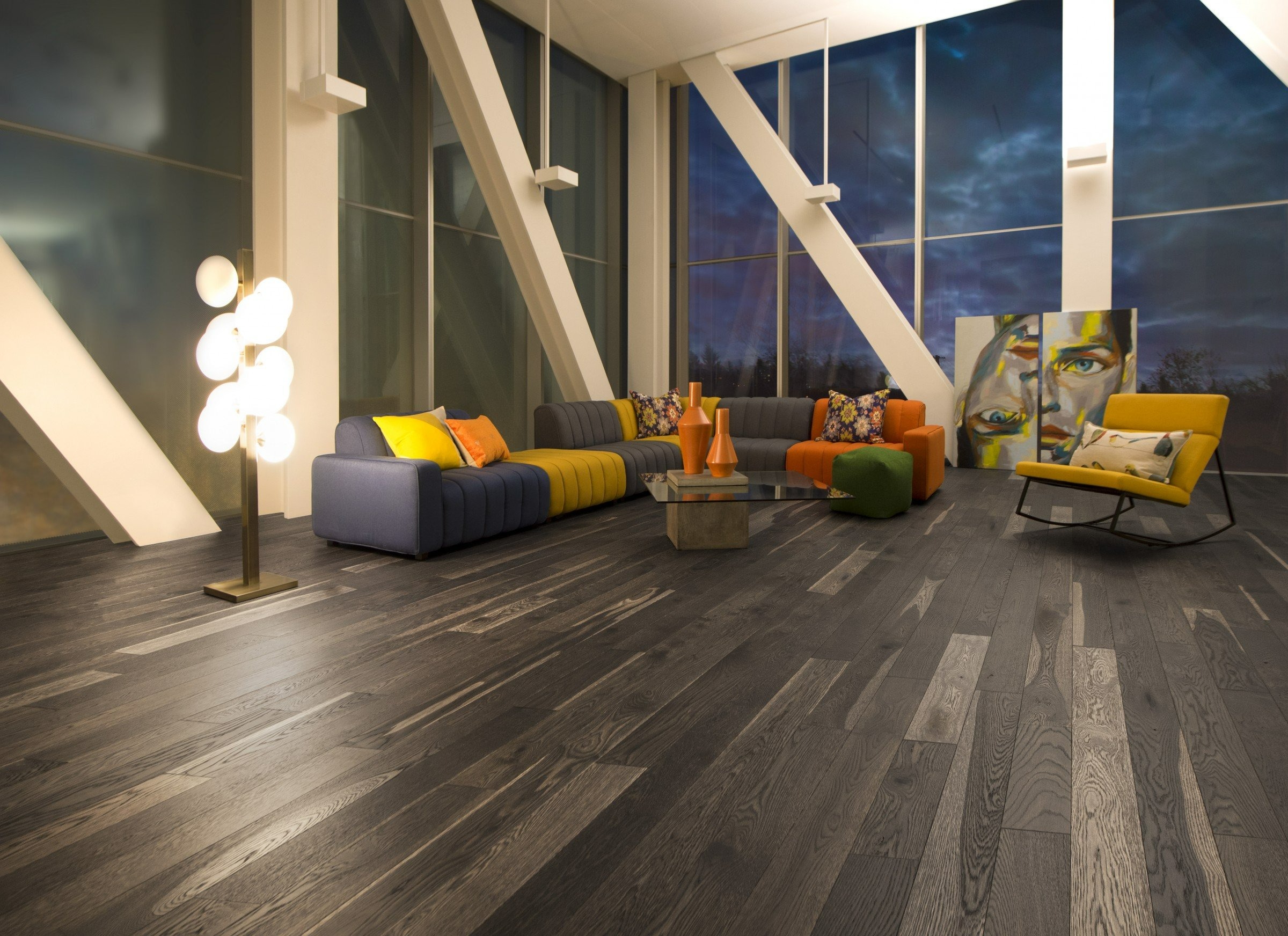 multi-toned hardwood living room floor