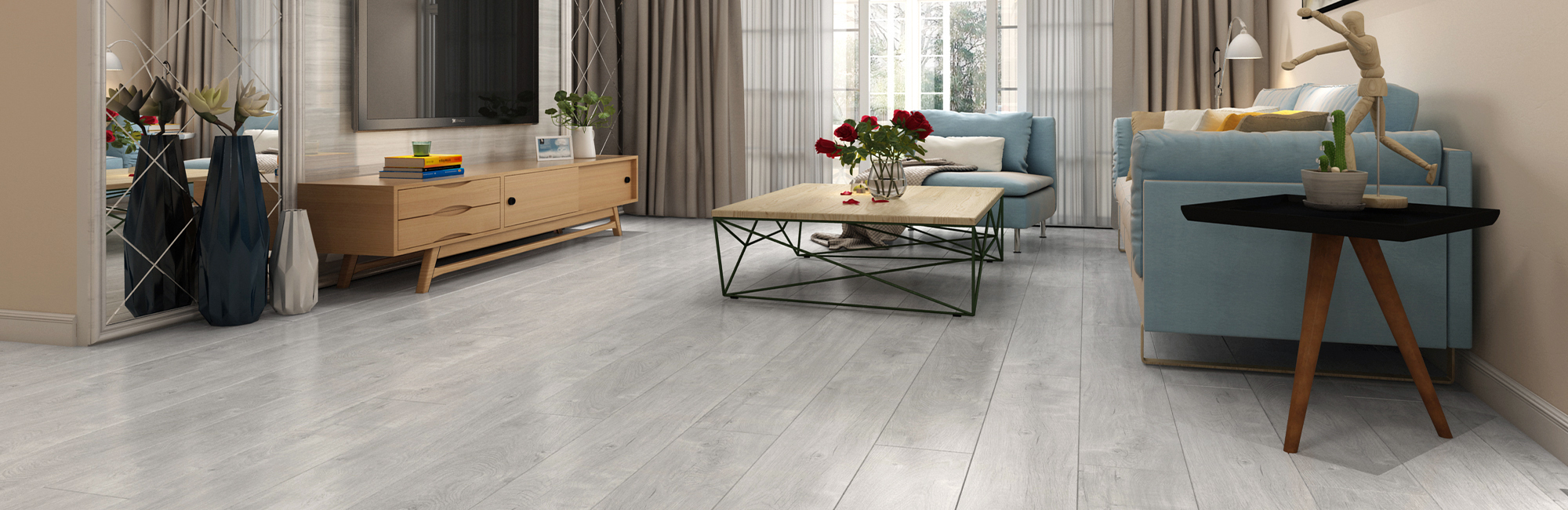 light grey laminate flooring