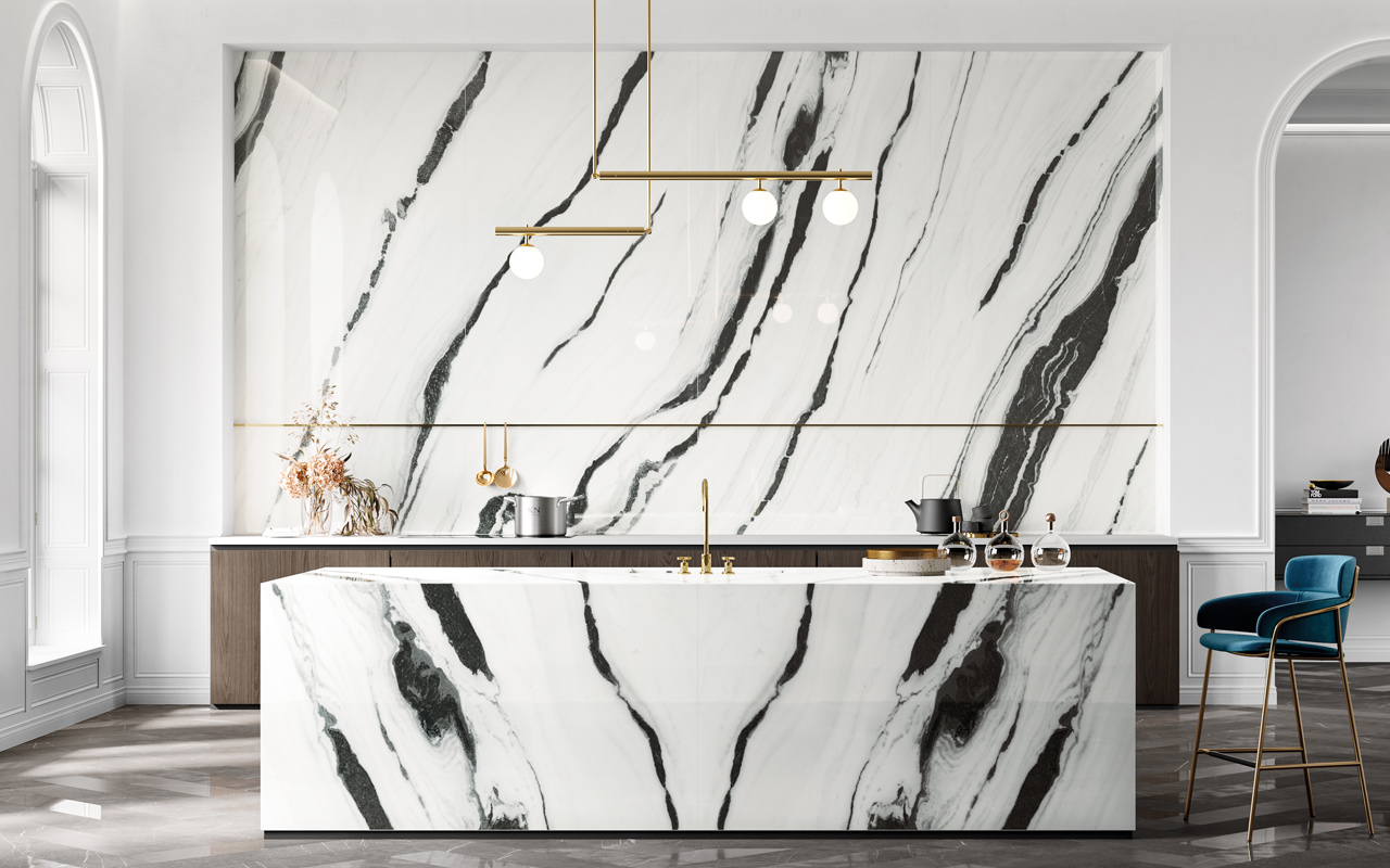 Black and white marble wall tile slabs